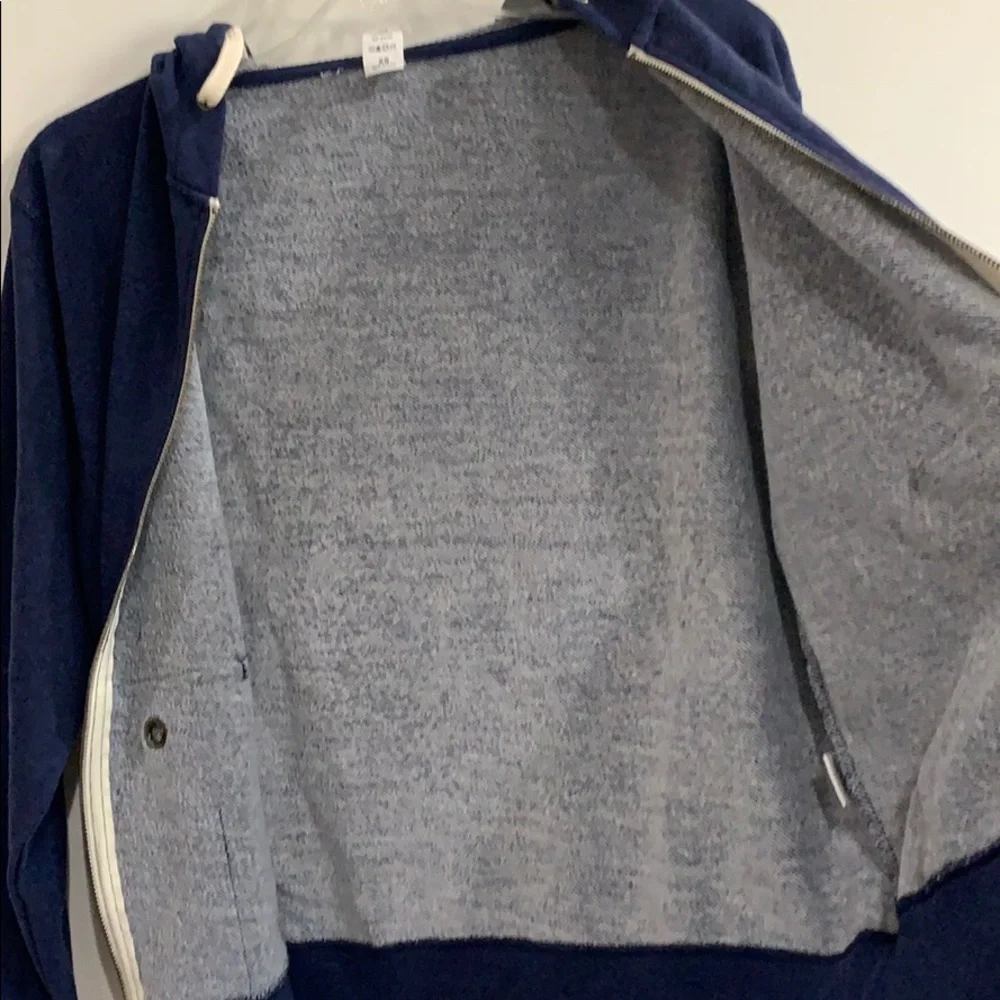 Coachella Navy and Red Print Zip Up Sweatshirt - Picture 6 of 6